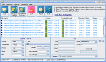 Alt MP3 to WMA Converter screenshot