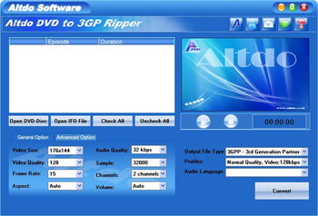 Altdo DVD to 3GP  Ripper screenshot