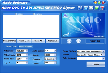 Altdo DVD to AVI MPEG MP4 MOV Ripper screenshot 2