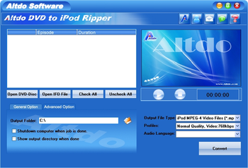 Altdo DVD to iPod Ripper screenshot 2