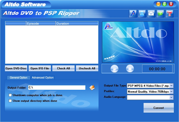 Altdo DVD to PSP Ripper screenshot 2