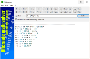 Alternate Math Solver screenshot