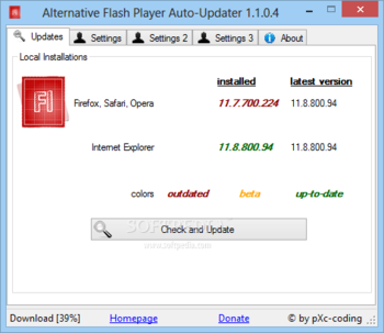 Alternative Flash Player Auto-Updater screenshot