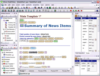 Altova StyleVision Professional Edition screenshot 2