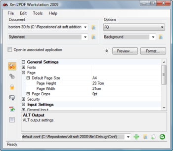 Altsoft Xml2PDF Workstation 2009 screenshot