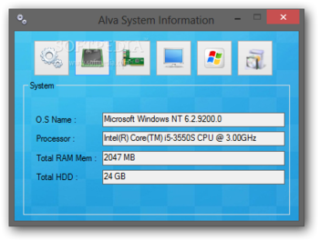 Alva System Information screenshot