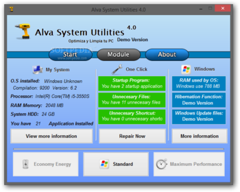 Alva System Utilities screenshot