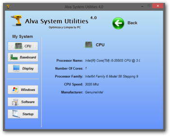 Alva System Utilities screenshot 2