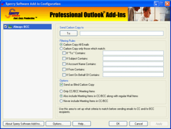 Always BCC for Microsoft Outlook screenshot