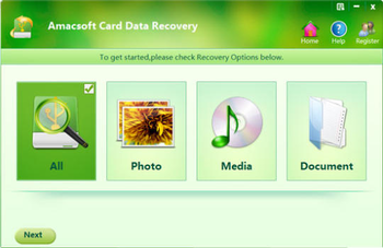 Amacsoft Card Data Recovery screenshot