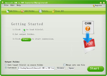 Amacsoft CHM to PDF Converter screenshot