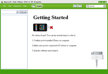 Amacsoft iPad iPhone iPod to PC Transfer screenshot