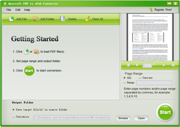 Amacsoft PDF to ePub Converter screenshot