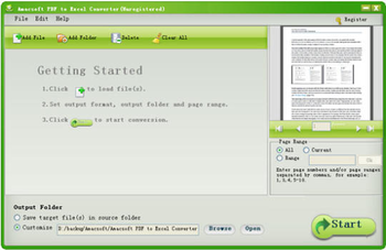 Amacsoft PDF to Excel Converter screenshot