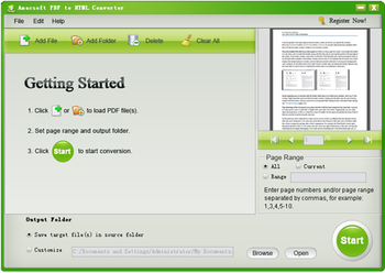 Amacsoft PDF to HTML Converter screenshot