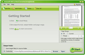 Amacsoft PDF to Word Converter screenshot