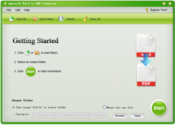 Amacsoft Word to PDF Converter screenshot