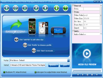 Amadis DVD and Video to iPhone iPod screenshot 2