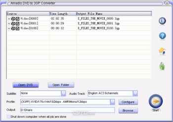 Amadis DVD to 3GP Converter screenshot