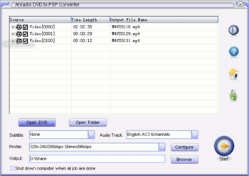 Amadis DVD to PSP Converter screenshot