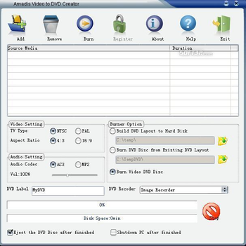 Amadis FLV to DVD Creator screenshot