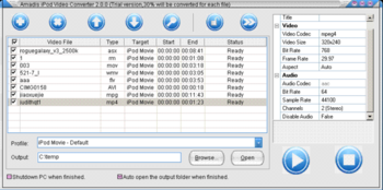 Amadis iPod Video Converter screenshot 2