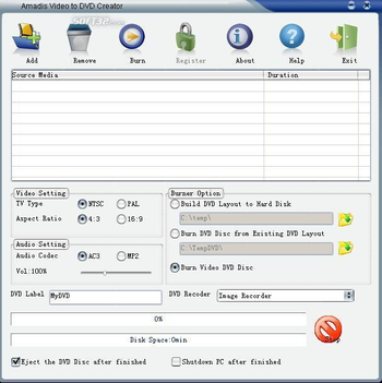 Amadis MPEG to DVD Creator screenshot