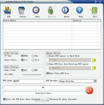 Amadis Video to DVD Creator screenshot 2