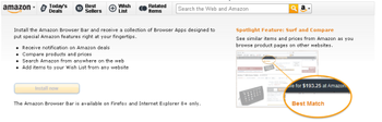 Amazon Browser Bar for Firefox screenshot