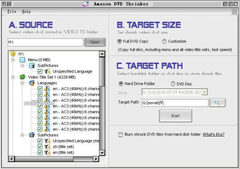 Amazon DVD Shrink screenshot