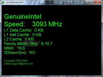 AMD CPU Information Display Utility screenshot