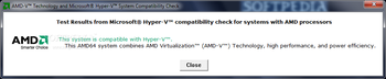 AMD Virtualization Technology and Microsoft Hyper-V System Compatibility Check Utility screenshot