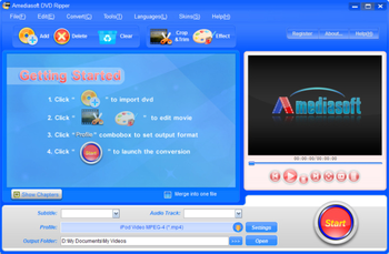 Amediasoft DVD Ripper screenshot