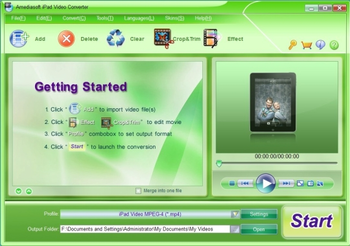 Amediasoft iPad Video Converter screenshot