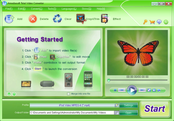 Amediasoft Total Video Converter screenshot