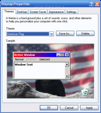 American Flag Theme screenshot