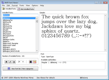 AMP Font Viewer screenshot