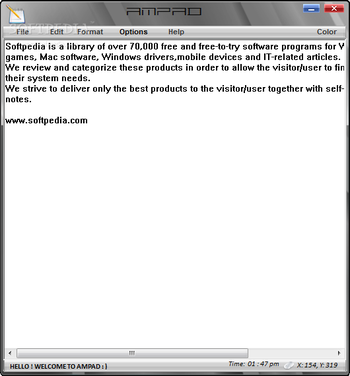 AMPAD screenshot