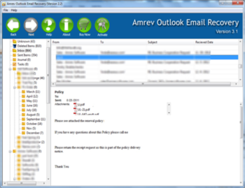 Amrev Outlook Email Recovery screenshot 2