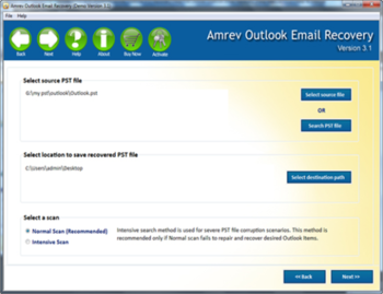 Amrev Outlook Email Recovery screenshot 4
