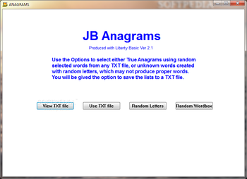 Anagrams screenshot
