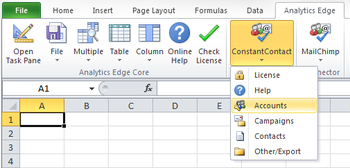 Analytics Edge Constant Contact Connector screenshot
