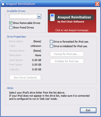 Anapod Reinitializer screenshot