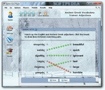 Ancient Greek Vocabulary Trainer: Adjectives screenshot