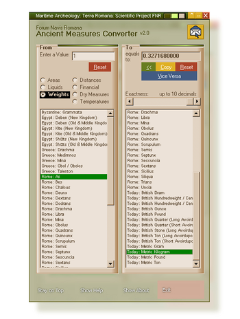 Ancient Measures Converter screenshot