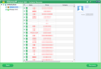 Android SMS + Contacts Recovery screenshot