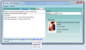 Andy's Movie Database screenshot