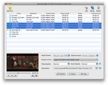 Aneesoft Apple TV Video Converter for Mac screenshot