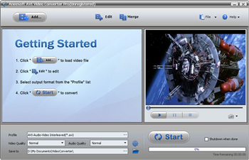 Aneesoft AVI Video Converter screenshot