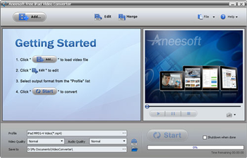 Aneesoft Free iPad Video Converter screenshot